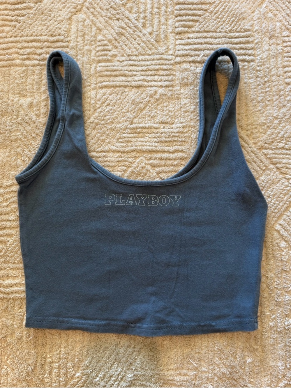 PLAYBOY Blue Scoop Neck Tank Top Size Small